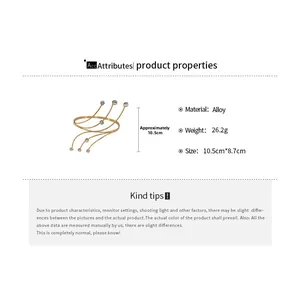 Detailed specs for gold multi-layer wrap arm cuff with rhinestones, 10.5cm by 8.7cm size