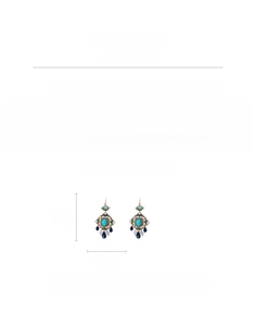 Vue détaillée des boucles d'oreilles à pompons rétro montrant dimensions et spécifications