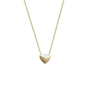 Classic 18K gold plated 925 sterling silver heart pendant necklace on minimalist chain