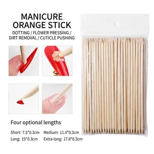Professional Double Sided Manicure Orange Plastic Sticks For Cuticle Removal And Nail Cleaning Multifunctional Nail Art Tool Accessories