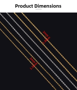 Comparison of 1.5mm, 1.8mm and 2mm stainless steel cable chains in gold and silver