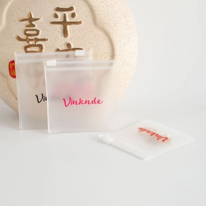 Frosted EVA jewelry bag with slider zipper and printed logo for dustproof storage