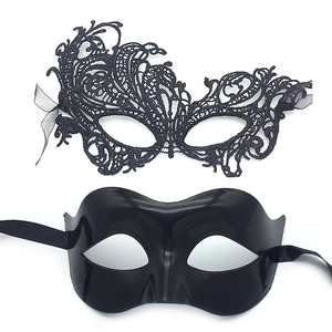 Detailed comparison of elegant black lace and smooth plastic Halloween eye masks