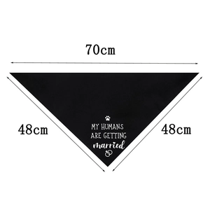Black pet wedding bandana with white engraved text My Humans are getting married