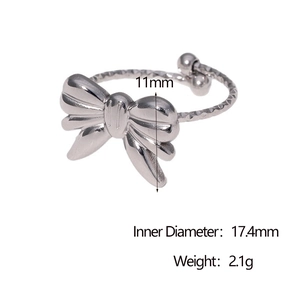 Detailansicht des silbernen Schleifenrings mit 17,4 mm Innendurchmesser und 11 mm Breite