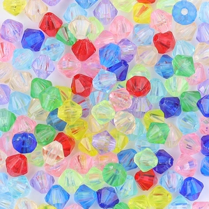 Macro shot of colorful faceted acrylic spacer beads for DIY jewelry making and crafts