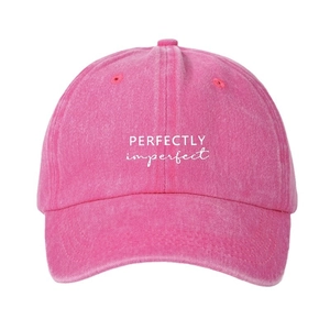 Perfectly Imperfect washed rose pink cotton baseball cap with adjustable strap