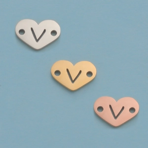Polished 12mm stainless steel heart pendants in silver, gold, and rose gold finishes