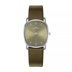 Men Quartz Watch Ultra Thin Alloy Case Genuine Leather Strap Oval Cushion Dial Stainless Steel Buckle Business Casual