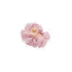 Pince à cheveux élégante en dentelle violette avec détails en tissu transparent