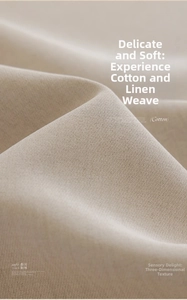 Close-up of cream linen fabric showing dense weave texture and soft drape detail