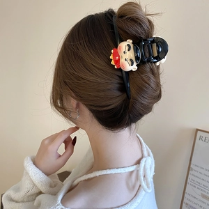 Cute cartoon character hair claw clip with red clothes figure for girls hairstyles