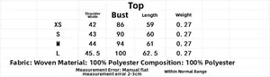 Detailed size chart for retro plaid vest top listing bust and length measurements
