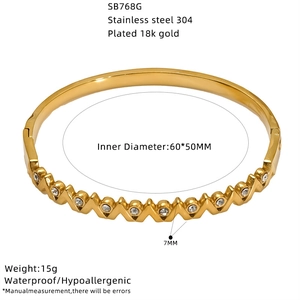 Specifiche delle dimensioni del bracciale in acciaio inossidabile dorato 18k