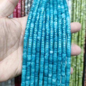 Detailed shot of Amazonite blue stone spacer beads strings for DIY jewelry making