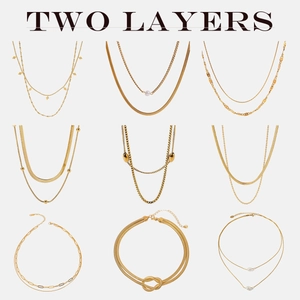 Layered Necklace For Women Stainless Steel Waterproof Hypoallergenic High-End Minimalist Jewelry Non-Fading