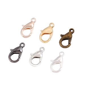 Assorted alloy lobster clasps in six metallic colors for DIY jewelry and keychain making
