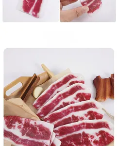 Detailed close-up of realistic PVC beef slice model with natural fat textures and gloss