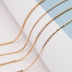 Macro shot of 18k gold plated S925 sterling silver O-chain showing delicate link details