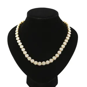 Hip Hop Cuban Chain Necklace Alloy With Full 3A Rhinestones Iced Out Choker For Women Men Club Streetwear Punk