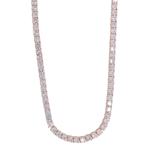 Close-up of a 5mm rose gold tennis chain featuring round brilliant-cut cubic zirconia