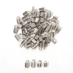 Bulk and multi-size stainless steel ribbon end crimps for DIY jewelry connectors