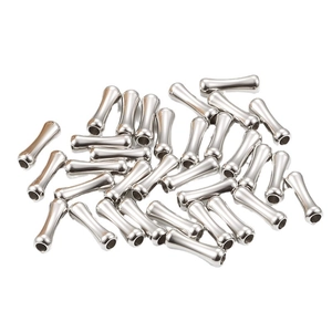 Polished silver stainless steel bamboo tube beads for DIY jewelry making and crafts