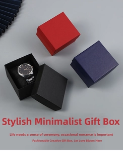 Detailed top view of luxury leather watch boxes in red, blue, and black with lid design