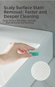 Detail of fish scale texture sponge cleaning white ceramic basin for scale removal