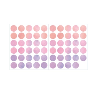 Bohemian watercolor polka dot wall stickers for nursery decor in warm pastel shades