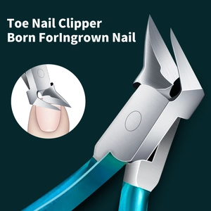 Close-up of stainless steel eagle mouth nail clippers for ingrown nails and cuticles