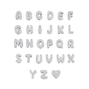 Collection of silver A-Z alphabet pendants with sparkling pavé cubic zirconia