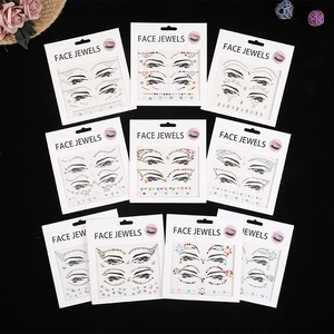 Face Jewels Rhinestone Stickers Acrylic Self Adhesive Body Art For Festival Party Rave Masquerade Makeup Decoration