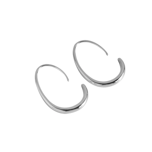 Orecchini a gancio minimalisti in argento S925 con trama metallica liscia