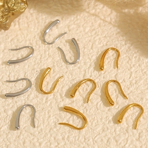 Boucles d'Oreilles Clous en Acier Inoxydable en Forme de U pour Femmes Design Hameçon Ne Se Décolore Pas Or Argent Plaqué Bijoux Mode
