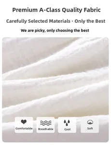 Close-up of soft breathable white double-layer cotton gauze fabric texture