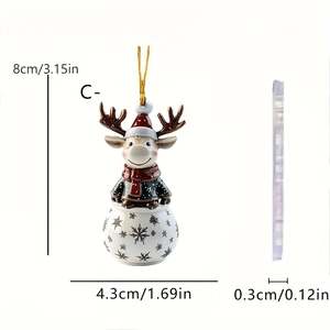 Detailed size specifications for cartoon reindeer acrylic car pendant and hanging ornament