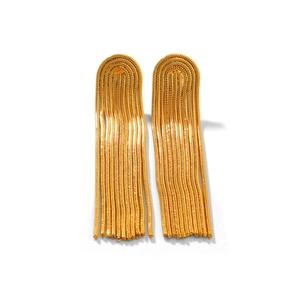 Elegant 18K gold plated stainless steel long chain tassel earrings for women