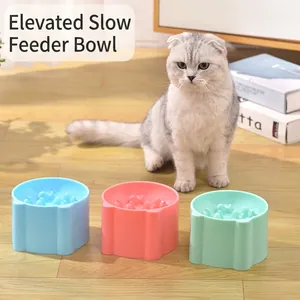Gamelle anti-glouton surélevée avec labyrinthe pour chats et chiens en trois couleurs