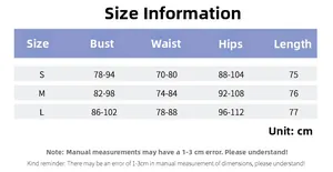 Guide des tailles pour robe dos nu à perles avec mesures détaillées pour les tailles S, M, L