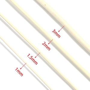 Off-white round genuine leather cords in 1mm 1.5mm 2mm and 3mm sizes for DIY jewelry