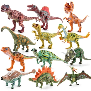 12-piece realistic dinosaur action figure set with vibrant colors and textured skin