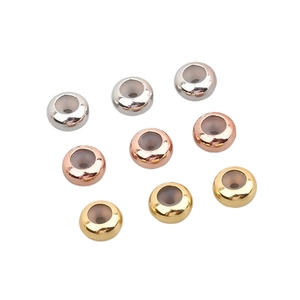 Nine 14K gold filled silicone slider beads in gold, silver, and rose gold for DIY bracelets