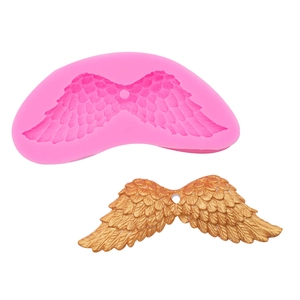 Moule en silicone ailes d'ange pour fondant et résine avec détails de plumes fins