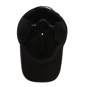 Winter baseball cap for men with warm earflaps and adjustable metal buckle in black