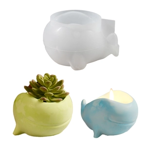 Moule en silicone baleine pour pots de succulentes et bougeoirs parfumés