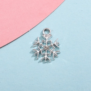 Macro shot of silver snowflake pendant DIY accessory with intricate hexagonal details