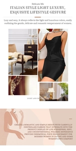 Dettaglio di un'elegante camicia da notte in seta nera con spalline sottili e raso di lusso