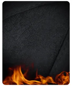 Macro detail of thick black fleece lining showing warm thermal fabric texture for winter caps