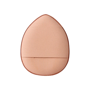 Mini drop-shaped fingertip cushion puff in soft pink for precise makeup application